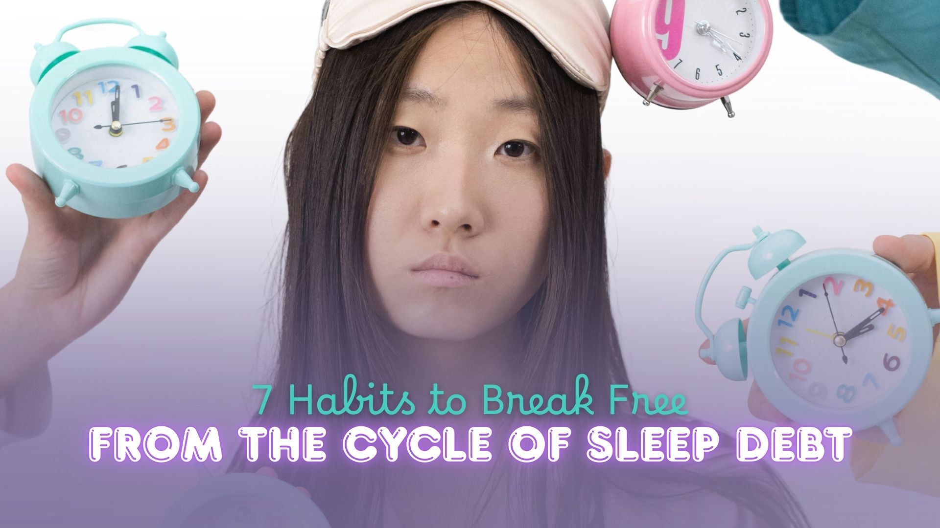Woman holding alarm clocks showing effects of sleep debt