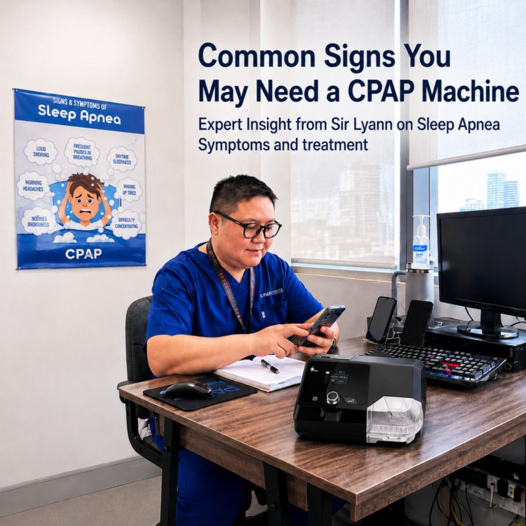Sir Lyann discussing sleep apnea symptoms and CPAP therapy with a BMC G2S A20 Advance CPAP Machine at CPAP Experts Philippines clinic.